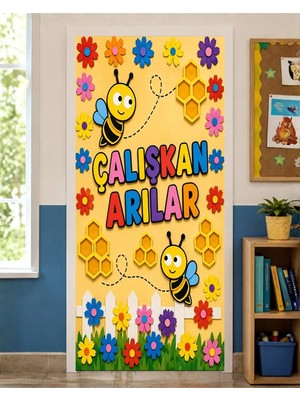 Promisebackdrop2 190X75CM Lastikli Kapı Süsü, Kumaş Kapı Giydirme, Denizyıldızları Sınıfı Temalı, Sınıf Kapısı, Okul Etkinlik Kapı Süsü