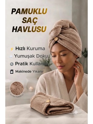 Düğme Lastikli Havlu Bone , Saç Bone ,pamuklu Saç Bone , Bukle Baş Havlusu ,saç Kurutma Bonesi
