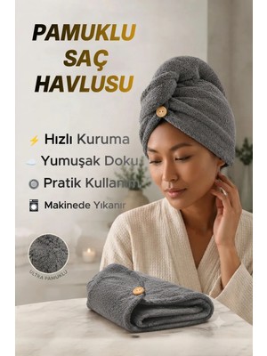 Düğme Lastikli Havlu Bone , Saç Bone ,pamuklu Saç Bone , Bukle Baş Havlusu ,saç Kurutma Bonesi