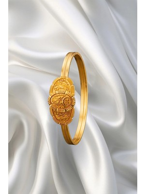 LEVA GOLD 22 Ayar Ikili Ajda Kapalı Mühür Bilezik 20 gr