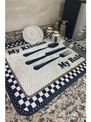 Dekomod Bulaşık Kurutma Matı Kurulama Bezi Kurutma Örtüsü Tezgah Üstü Bulaşıklık 40X50 cm Yıkanabilir