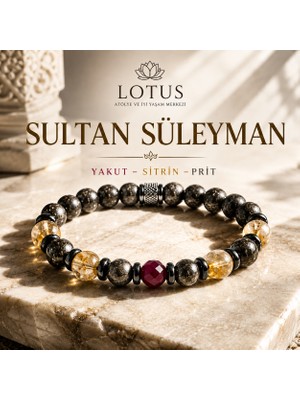 Lotus Atölye ve İyi Yaşam Merkezi ⚙️ Sultan Süleyman - Yakutlu Doğal Taş Bileklik – Pakistan Yakutu, Sitrin & Pirit