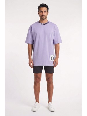 Blow Up Future Gen Different Lila Oversize Erkek T-Shirt 142141