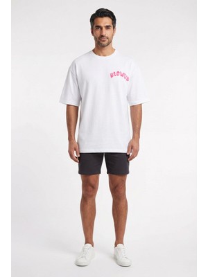 Blow Up Future Gen Give Up Beyaz Oversize Erkek T-Shirt 142093