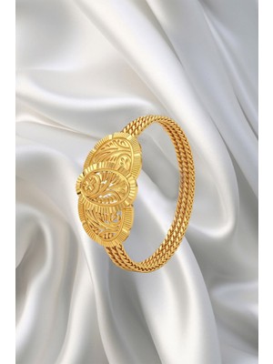 LEVA GOLD 22 Ayar Üçlü Hasır Mühür Bilezik 15 gr