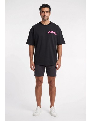 Blow Up Future Gen Give Up Siyah Oversize Erkek T-Shirt 142096