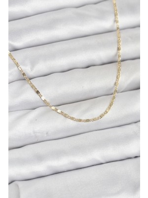 Hsc Bilişim cm 14K Gold Renk Ezme Zincir Model 60 cm Kadın Kolye 5886