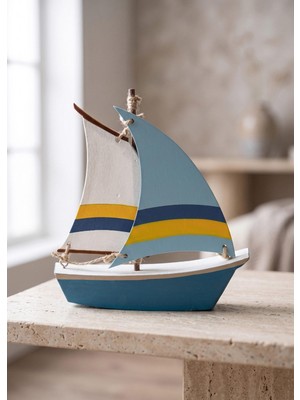 The Mia Retro Marin Çift Yelkenli Tekne Biblosu 17 cm