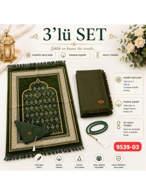 Sedef 3 Lü Set Seccade Eşarp Tesbih