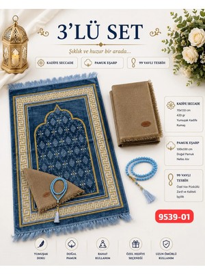 Sedef 3 Lü Set Seccade Eşarp Tesbih