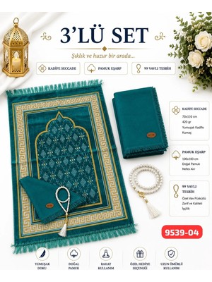 Sedef 3 Lü Set Seccade Eşarp Tesbih