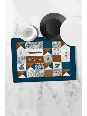 Dekomod Bulaşık Kurutma Matı Kurulama Kurutma Örtüsü Tezgah Üstü Bulaşıklık 40X50CM Yıkanabilir