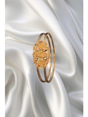LEVA GOLD 22 Ayar Ikili Ajda Açık Mühür Bilezik 20 gr