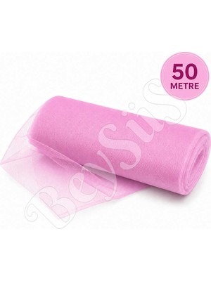 BeySüS Süsleme Tülü Pembe Kristal Tül 50 M