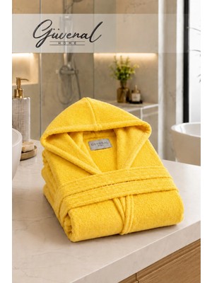 Güvenal Vibe | Kapüşonlu Pamuklu Unisex Bornoz | Genç Bornozu | Erkek Havlu Bornoz | Kadın Havlu Bornoz | Sabahlık - 1 Adet
