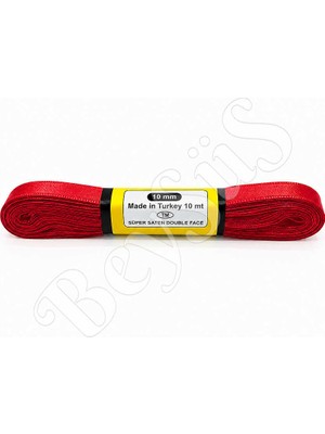 BeySüS Saten Kurdele 10 mm Kırmızı