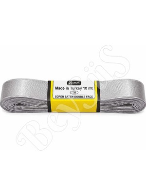 BeySüS Saten Kurdele 20 mm Gümüş