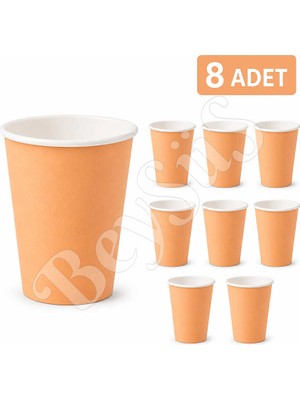 BeySüS Parti Kağıt Bardak 8li Turuncu