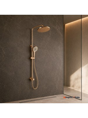 Kale Rain Yuvarlak Push Button Rose Gold Duş Barı