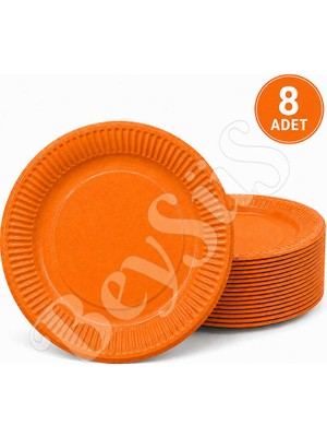 BeySüS Parti Kağıt Tabak 8li Turuncu