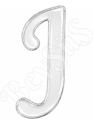 BeySüS Pleksi Harf 4 cm Gümüş J 4 cm