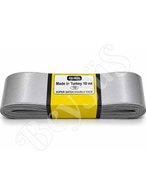 BeySüS Saten Kurdele 40 mm Gümüş