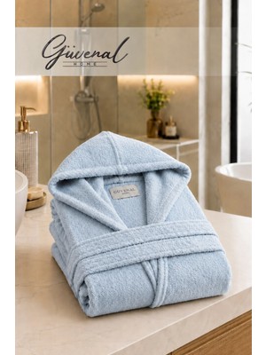 Güvenal Vibe | Kapüşonlu Pamuklu Unisex Bornoz | Genç Bornozu | Erkek Havlu Bornoz | Kadın Havlu Bornoz | Sabahlık - 1 Adet
