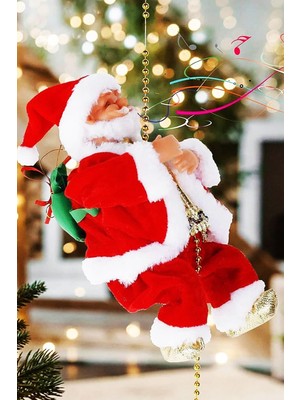 Beysüs Yılbaşı Süsü Tırmanan Noel Baba Müzikli Hareketli Zincirli Dekor