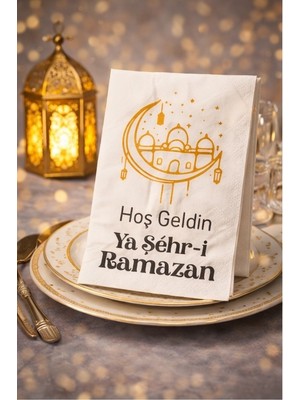 BeySüS Hoş Geldin Ya Şehr-i Ramazan Gold Yazılı 25Li Peçete