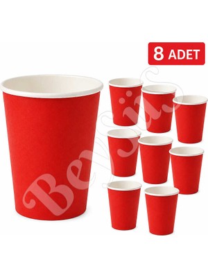 BeySüS Parti Kağıt Bardak 8li Kırmızı
