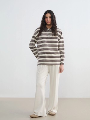LC Waikiki Lcw Modest Bej Beli Lastikli Soft Touch Kadın Eşofman Altı
