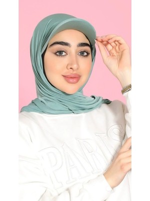 ALDAIYR Şapkalı Boneli Hazır Şal Hijab Sandy