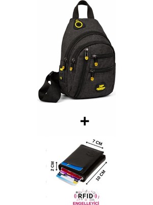 Sannora Bags Unisex Su Geçirmez Çapraz Askılı Çanta Bel Omuz ve Göğüs Çanta Günlük Bodybag ve Kartlıkcüzdan