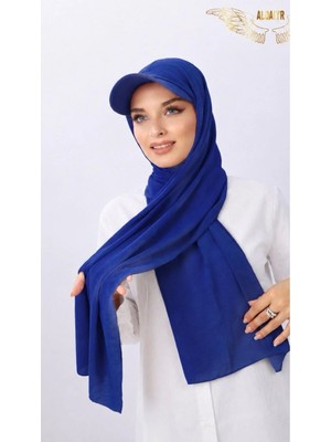 ALDAIYR Şapkalı Boneli Hazır Şal Hijab Sandy