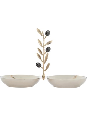 Mudo Home Olıve Ikili  Dekoratif Sunumluk  25X112X18 cm