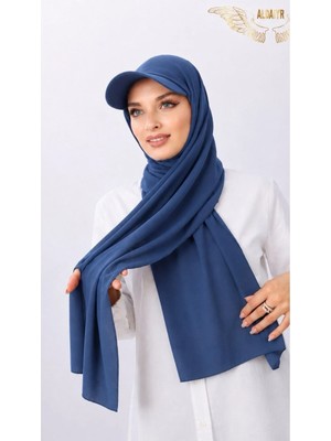 ALDAIYR Şapkalı Boneli Hazır Şal Hijab Sandy