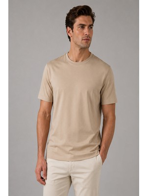 Bisse Bej Bisiklet Yaka T-Shirt TS26Y26100_07