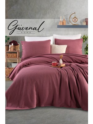 Güvenal Siena | %100 Pamuk Çift Kişilik 200X230 cm Düğme Detaylı Yastık Kılıf'lı Örgü Pike Takımı
