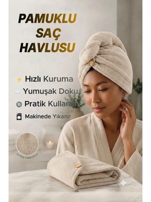 Düğme Lastikli Havlu Bone , Saç Bone ,pamuklu Saç Bone , Bukle Baş Havlusu ,saç Kurutma Bonesi