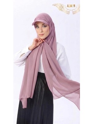 ALDAIYR Şapkalı Boneli Hazır Şal Hijab Sandy