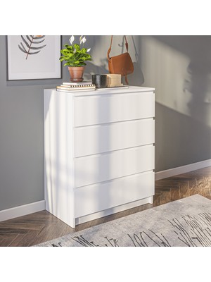 Eco Room Leon Şifonyer - Beyaz - 100X48X80 cm