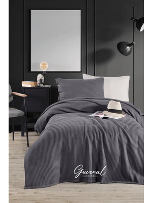 Güvenal Siena | %100 Pamuk Tek Kişilik 160X230 cm Düğme Detaylı Yastık Kılıf'lı Örgü Pike Takımı