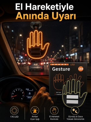 Aesco Pilli LED Işık Araç Camı Için Uzaktan Kumandalı El Simgesi