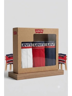 Levi's 3'lü Paket Pamuklu Basic Sportswear Logo Boxer