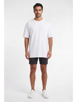 Lixa Basic Beyaz Erkek Oversize T-Shirt 141076
