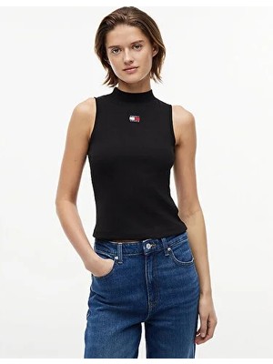Tommy Hilfiger Tjw Kadın Slim Badge Rib Mock Üst