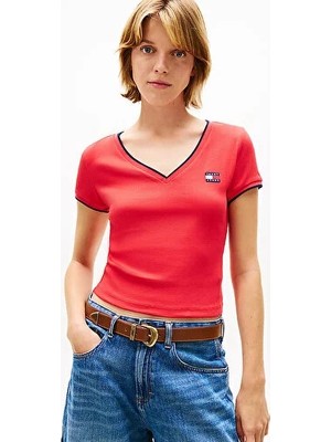 Tommy Hilfiger Kadın Slim Fit Badge T-Shirt