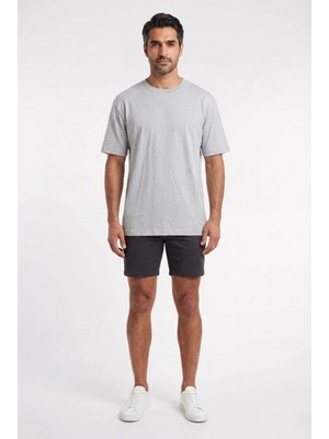 Lixa Basic Gri Oversize Erkek T-Shirt 141121
