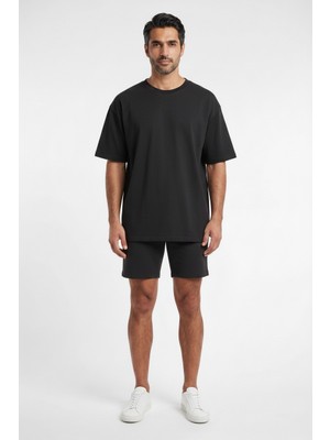 Lixa Basic Siyah Erkek Oversize T-Shirt 141081
