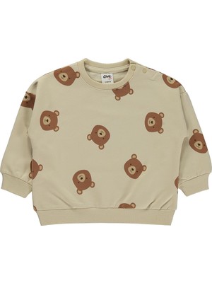 Civil Baby Ayıcık Baskılı 6-18 Ay Sweatshirt - Bej